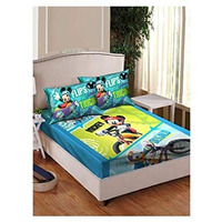 Athom Trendz Disney Mickey Mouse Cotton Double Bedsheet 270 X 270 Cm