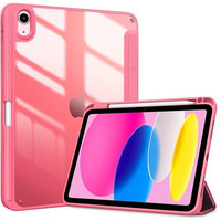 Proelite Case Cover For Apple Ipad (A16) 11Th/10Th Generation (2025/2022), Transparent Case Cover With Pencil Holder For Ipad 11Th/10Th Gen 2025/2022, Hot Pink