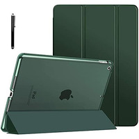 Proelite Faux Leather Smart Flip Case Cover For Apple Ipad 10.2" 9Th Gen (2021) / 8Th Gen / 7Th Gen With Stylus Pen, Dark Green
