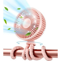 Gaiatop Baby Stroller Fan, Small Clip On Fan Portable 4000 Mah Rechargeable Personal Handheld, Battery Operated 4 Speed 360Rotate Flexible Tripod Mini Desk Cooling Fan For Car Camping Travel