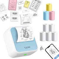 Seznik Mini Wireless Monochrome Home Inkjet Printers, Inkless, Bluetooth, Portable Pocket Printer, Compatible With Android, Ios Mobile. 1 Year Warranty (Minix-Blue)