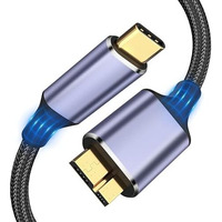 Rts Usb C Type C External Hard Drive Disk Hdd Cable Wire,Nylon Braided 10Gbps Fast Charging&Syncing Cord Compatible Usb 3.0 Portable External Hard Drives Such As Seagate,Wd,Maxtor(3Ft/1M),Black