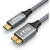 Rts Usb C Type C To Micro B Cable Portable External Hard Disk Drive Hdd Wire Cable, 10Gbps Fast Charging & Syncing Cord For Desktop Laptop Seagate Wd Samsung Sony Hp Toshiba Hitachi 3Ft/1M, Grey