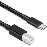 Rts Hight Speed Usb Type C Printer Cable (2M) Nylon Braided 480Mbps Data Transfer Compatible With Printers Scanners Fax Machine Macbook Pro/Air Epson Hp Canon Yamaha Digital Piano, Midi Keyboard, Dj