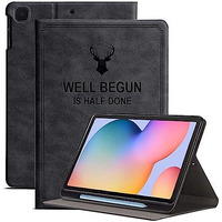 Proelite Cover For Galaxy Tab S6 Lite 2024, Deer Multi Angle Case Cover For Samsung Galaxy Tab S6 Lite 10.4 Inch With S Pen Holder, Supports Auto Sleep Wake, Black