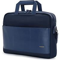 Mokobara The Briefcase With Adjustable Shoulder Strap Vegan Leather, Water Resistant, Fits Upto 15.6" Laptops (Unisex, Blue)