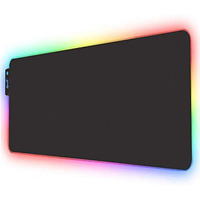 Speed Rgb Gaming Mouse Pad, Soft Glowing 14 Led Modes, Gaming Desk Keyboard Pad, Mouse Mat, Non-Slip Rubber Base - 78X30 Cm - Black