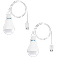 Fedus Usb Bulb For Power Bank, Led Light For Mobile Lamp, Mini Night Light - Portable White (Pack Of 2)