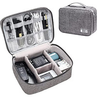House Of Quirk Polyester Electronics Accessories Organizer Bag, Universal Carry Travel Gadget Bag For Cables, Plug And More, Perfect Size Fits For Pad Phone Charger Hard Disk - Grey