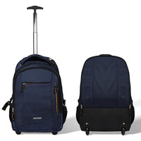 Novex Pacific 35 Litre Water Resistant Laptop Trolley Bags For Travel With 3 Compartments 15.6" Roller Case For Office Travel Dark Blue Bag For Men & Women | 2 Wheels Trolley Backpack Laptop