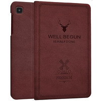 Proelite Smart Deer Flip Case Cover For Samsung Galaxy Tab A7 Lite 8.7" Sm-T220/T225, Wine Red