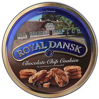 Royal Dansk Choco-Chip Cookies 340G || Danish Cookies From Denmark In Iconic Blue Tin || Cookies For Tea Time, Snacks, & Gifting || Share With Friends & Family