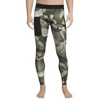 Nike Men As M Np Df Regular Fit Tights Camo-Oil Green/Velvet Brown/Coconut Milk-Dq8364-386-M, Medium, Multicolor, Mid Rise