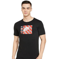 Nike Men's Cotton Regular Fit T-Shirt (Dv2314-010_Black, Small