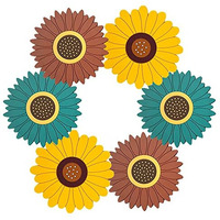 Besillia Silicone Mat For Hot & Cold Pot - Cute Sunflower Shaped Table Mat - Waterproof & Heat Resistant Up Too 300 F - Protects Your Table & Furniture From Damage (Big, Pack Of 6, Multi)