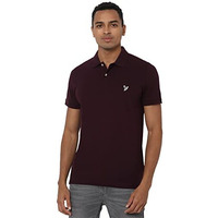 American Eagle Outfitters Men's Slim Polo Shirt (Wea0189146613_Burgundy_M)