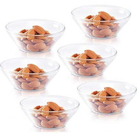 Borosil - Venus Glass Katori Bowl Set, 170Ml, Set Of 6, Transparent
