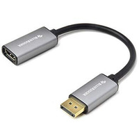 Bluerigger Active Displayport To Hdmi Adapter Connect Any Displayport-Enabled Pc Or Tablet To An Hdmi Enabled Monitor, Tv Or Projector For Ultra-Hd Video Streaming (Hdmi 2.0 Up To 4K 3840X2160 @60Hz)  Grey Color