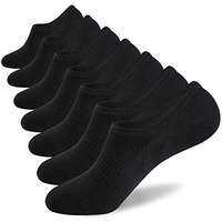 Wander No Show Socks Mens 7 Pair Cotton Thin Non Slip Low Cut Men Invisible Sock 6-8/9-11/12-14, 0-7Black, Shoe Size: 9-11