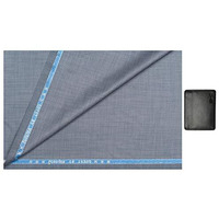 Raymond 0-Degree Men's Poly-Viscose Unstitched Trouser Fabric And Wallet- Medium Bluish Grey 1.3 Meters