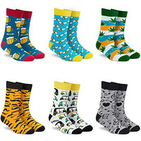 Dynamocks Socks For Men And Women - (Pack Of 6 | Crew Length | Material: Combed Cotton | Multicolour | Size: Free (Uk 7-12))
