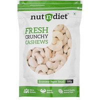 Nutndiet Fresh Crunchy Economy Super Small Whole Cashews 500G, W450 Grade Small Size Cashew Nuts (Kaju 500Gm W450)