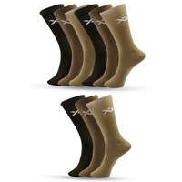 Xjarvis Texas Army Men's Solid Calf Crew Combed Full Length Cotton Formal Socks, Odour Free & Breathable, Free Size - Ideal For Home, Office Wear, Pack Of 9 (Army)