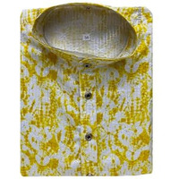 Traditional MenS Cotton Blend Printed Long Kurta  Comfortable, Stylish Wear For Weddings, Festivals & Occasions (In, Alpha, L, Regular, Men, Yellow)