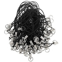 Phenovo 100X Cell Phone Straps Strings Jump Ring End Lariats Black