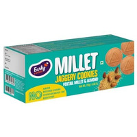 Early Foods - No Maida No White Sugar - Foxtail Millet & Almond Jaggery Cookies | Kids Snack | Sugar Free Biscuits For Kids & Adults | Almond Biscuits | No Junk Lunch Box Snack 130G