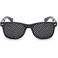 Cute Critters Pinhole Glasses Uniisex Vision Care Anti-Myopia Eye Exercise Improver Glasses Eyesight Natural Stenopeic Anti-Fatigue Glasses(Black)
