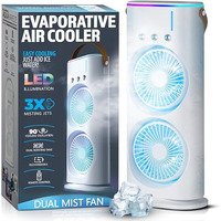Aqua Breeze Misting Fan Portable Rechargeable Cooling Fan, Personal Air Conditioner, Evaporative Air Cooler For Room, Mister Fan Portable Outdoror Cooling Fans That Blow Cold Air For Travel & More