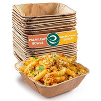 Eco Soul [5.5 Inch, 25 Pack] Areca Palm Leaf Bowls | Like Wooden Bamboo | Eco Friendly, Biodegradable, Use And Throw Small Dona | For Serving Pasta, Soup & Snacks | Birthday, Wedding & Party