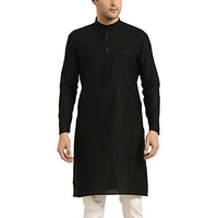 Sojanya (Since 1958 Men's Cotton Black Only Kurta Size: 42