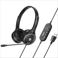 Metaind Wired Usb Headphone With Noise-Canceling Mic | Ideal For Skype, Zoom Calls & Call Center Use | Compatible With Pc & Laptop | Model: Meta_Mt30 (Black)