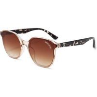 Shelleyo Unisex Wayfarer Sunglasses With Uv400 Protection, Smoke Brown Lenses With Golden And Tortoise Frame, Model: Slm5015C7