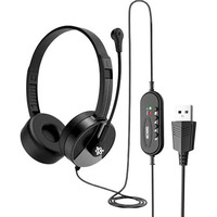 Metaind Wired Usb Headphone With Noise Cancelling Mic | Perfect For Skype, Zoom Calls & Call Center Headset For Pc & Laptop | Model: Meta_Mt50 (Black)