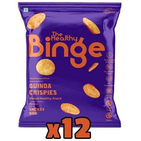 The Healthy Binge Quinoa Chips Baked Chips Snacks |Healthy Snacks For Kids And Adults | Smokey Bbq Flavour | Protein And Fiber Rich | Gluten Free | 0% Cholesterol | Pack Of 12 (40 Gm X 12)