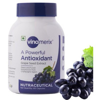 Vinomerix - Antioxidant, Grape Seed Extract | 95% Polyphenols | Helps In Reducing Blood Pressure, Oxidative Stress And Improve Blood Circulation | 600 Mg - 60 Veg Capsules