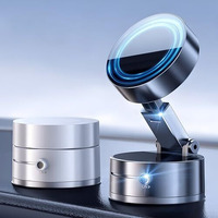 Jingjinyy Vacuum Magnetic Foldable Phone Holder, A Movable Vacuum Magnetic Car Phone Holder Compatible With Iphone 16/15/14/13/12, Suitable For Use In Cars/Gyms/Mirrors/Showers (Black)