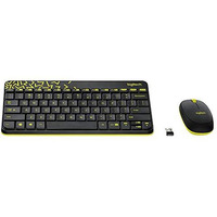 Logitech Mk240 Nano Wireless Usb Keyboard And Mouse Set, 12 Function Keys 2.4Ghz Wireless, 1000Dpi, Spill-Resistant Design, Pc/Mac, Black/Chartreuse Yellow