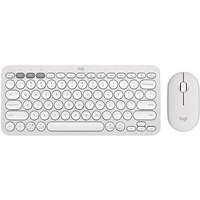 Logitech Pebble 2 Combo, Wireless Keyboard And Mouse, Quiet And Portable, Customisable, Logi Bolt, Bluetooth, Easy-Switch For Windows, Macos, Ipados, Chrome - Tonal White