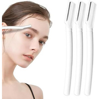 Spareque Face Eyebrow Razor Dermaplaning Tool Trimmer Precision Stainless Steel Multipurpose Hair Remover White Peach Fluff Hair Remover For Face