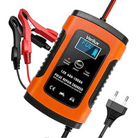 Verilux Fully Automatic Battery Charger 5A 12V, Car Battery Charger & Maintainer- Eu Plugfor Car, Motorcycle, Lawn Mower And More(Red)