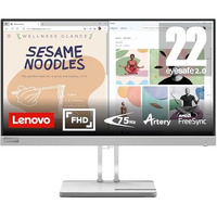 Lenovo L-Series 54.48 Cm (21.4Inch) | Fhd Ultraslim Monitor |16.7Mn Colors, 75Hz, 4Ms, Amd Freesync, Hdmi,Tuv Eye Comfort & Low Blue Light, Smart Display Customization Artery, Grey, L22E-40