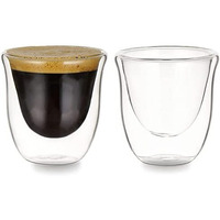 Baskety Double Walled Espresso Glasses, Set Of Insulated Espresso Shot Glass Durable Easy To Clean Demitasse Cups 70Ml Clear Coffee Glass Cappuccino Cups Tea Cups Glasses(Pack Of 2)