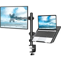 Gitru Height Adjustable Monitor Stand With Laptop Notebook Stand Monitor Mount For 13'-27'' Screen | Tilt Swivel