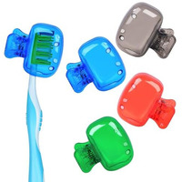 Chidakash 4 Pack Travel Toothbrush Head Covers Toothbrush Protector Cap Brush Pod Case Protective Portable Plastic Clip For Household Travel, Camping, Bathroom, School (Multicolor) (4)