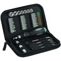 Bosch 38-Piece Mixed Screwdriver Set, Cobalt Steel, Compact & Portable, Universal Compatibility, 23 Screwdriver Bits, 7 Nutsetters, Universal Holder, Hex Keys, Ratcheting Driver & Torch