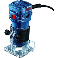 Bosch Gkf 550 Electric Hand / Palm Router, 550W, 33,000 Rpm, 6 (1/4") Mm Bit, Variable Speed, Soft Grip,1.4Kg + Parallel, Roller & Template Guide, 17 Mm & 10 Mm Spanner, Straight Bit, 1 Year Warranty